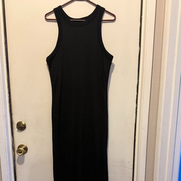 Old Navy Ribbed Tank Midi Dress Stretch Black XL - Picture 1 of 3